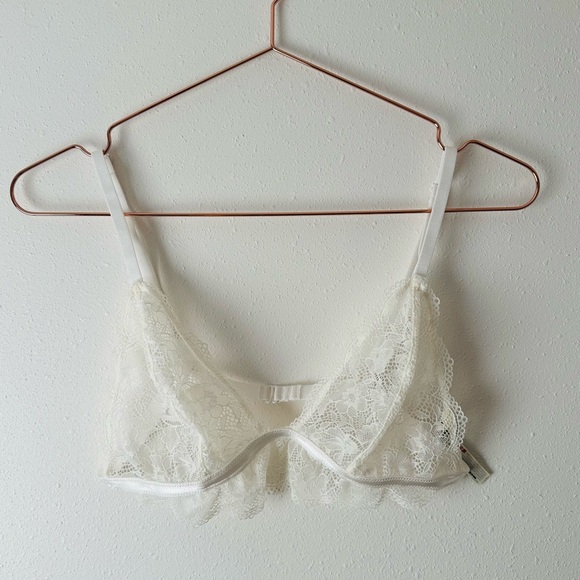 New Free People Bright Eyes Bralette Lace Bra Boho Ivory - Picture 5 of 7